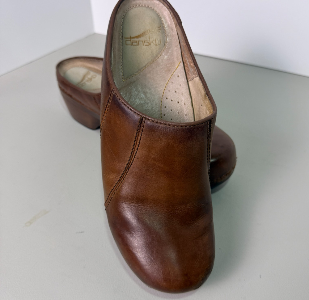 Dansko Clogs Womens Brown Leather Mule Slip On EU 42 US 11.5-12